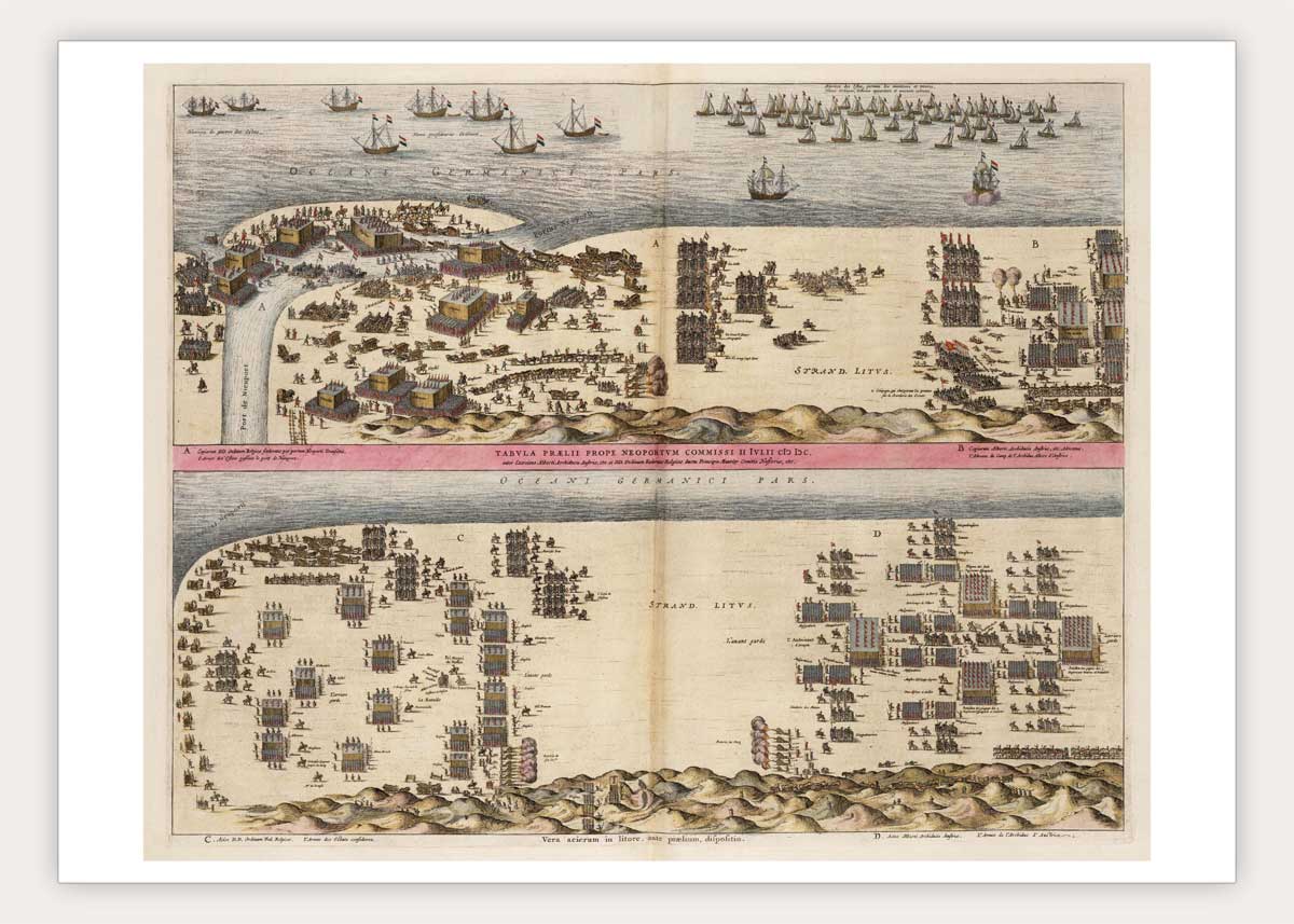Slag bij Nieuwpoort - oude kaart Nederland