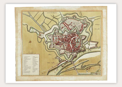 Zutphen - de vesting in 1698 - oude kaart