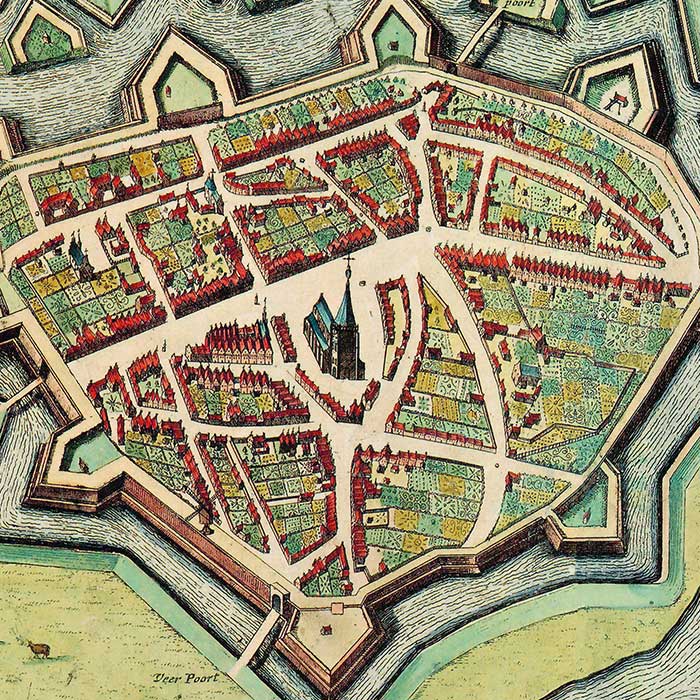 Doesburg - oude kaart Atlas De Wit
