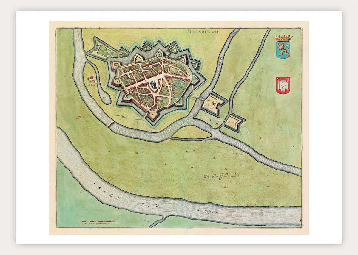 Doesburg - oude kaart Atlas De Wit