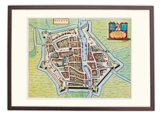 Dokkum - oude kaart Atlas De Wit