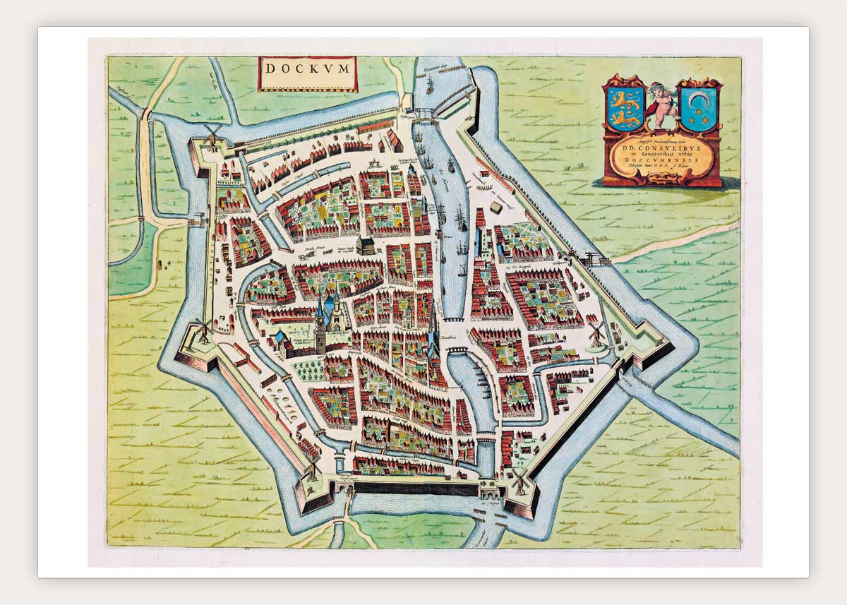 Dokkum - oude kaart Atlas De Wit