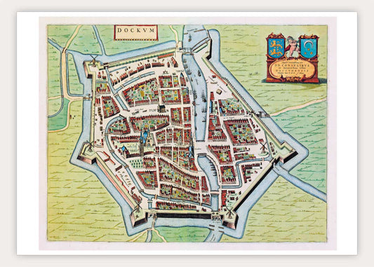 Dokkum - oude kaart Atlas De Wit