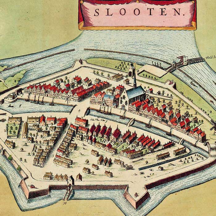 Sloten, Workum, IJlst en Hindelopen - oude kaart Atlas De Wit