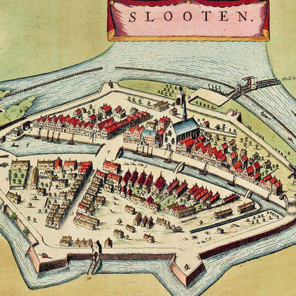Sloten, Workum, IJlst en Hindelopen - oude kaart Atlas De Wit
