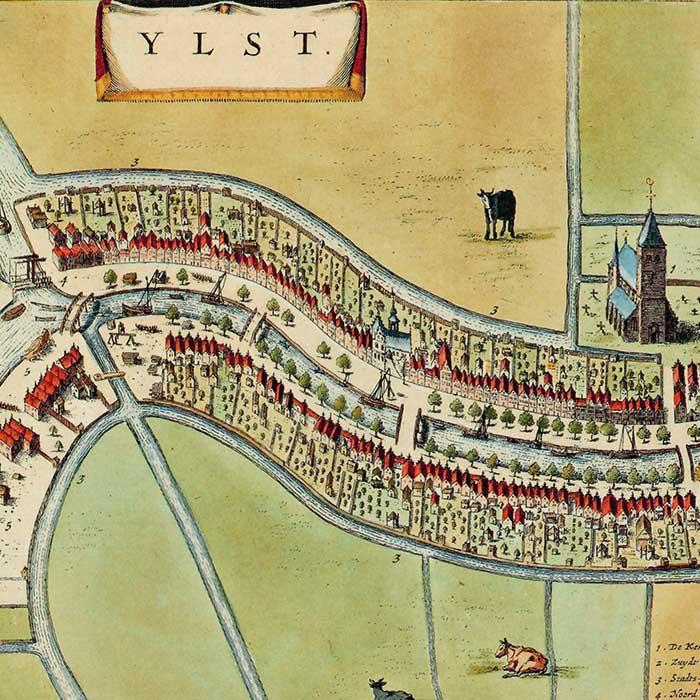 Sloten, Workum, IJlst en Hindelopen - oude kaart Atlas De Wit