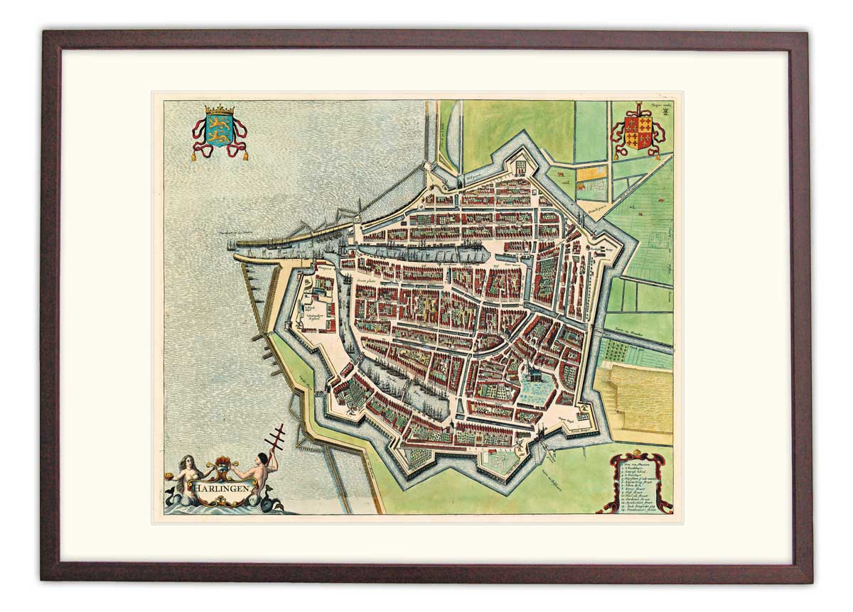 Harlingen - oude kaart De Wit