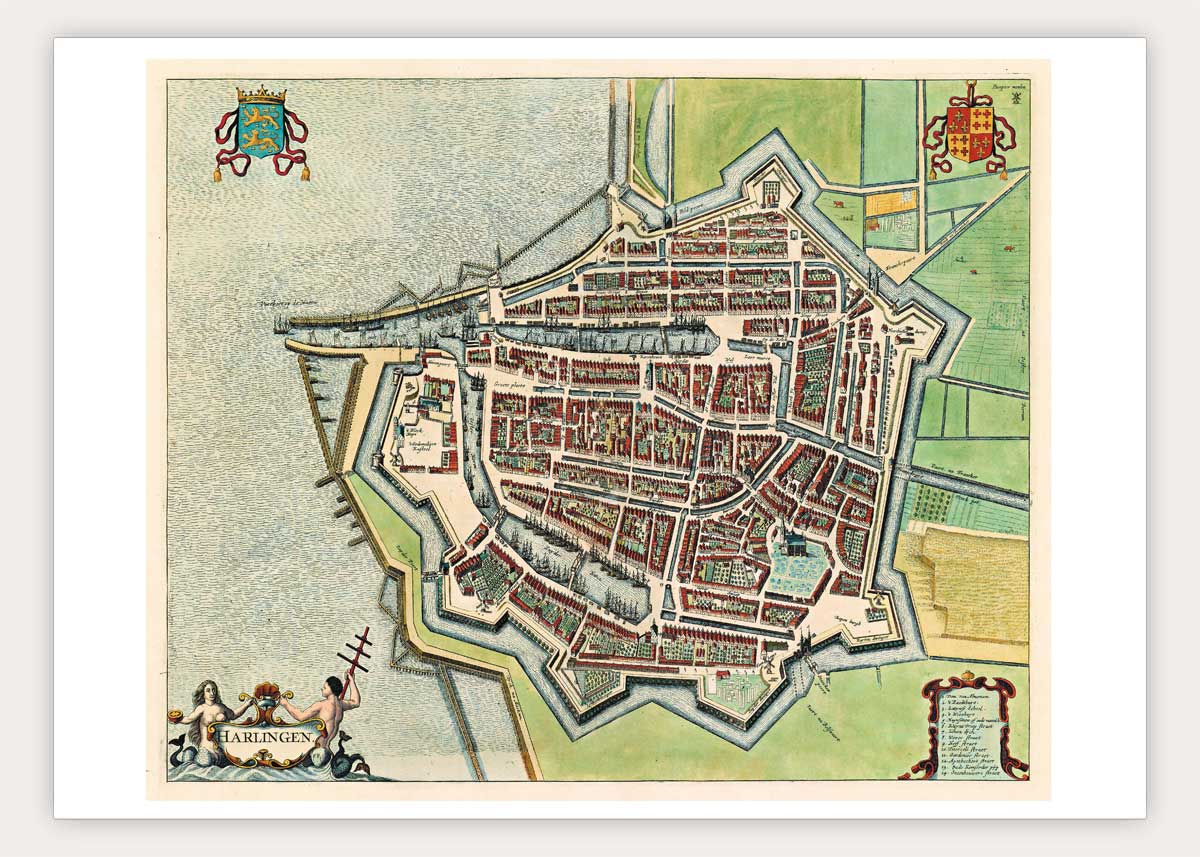 Harlingen - oude kaart De Wit