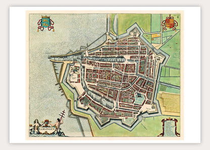 Harlingen - oude kaart De Wit