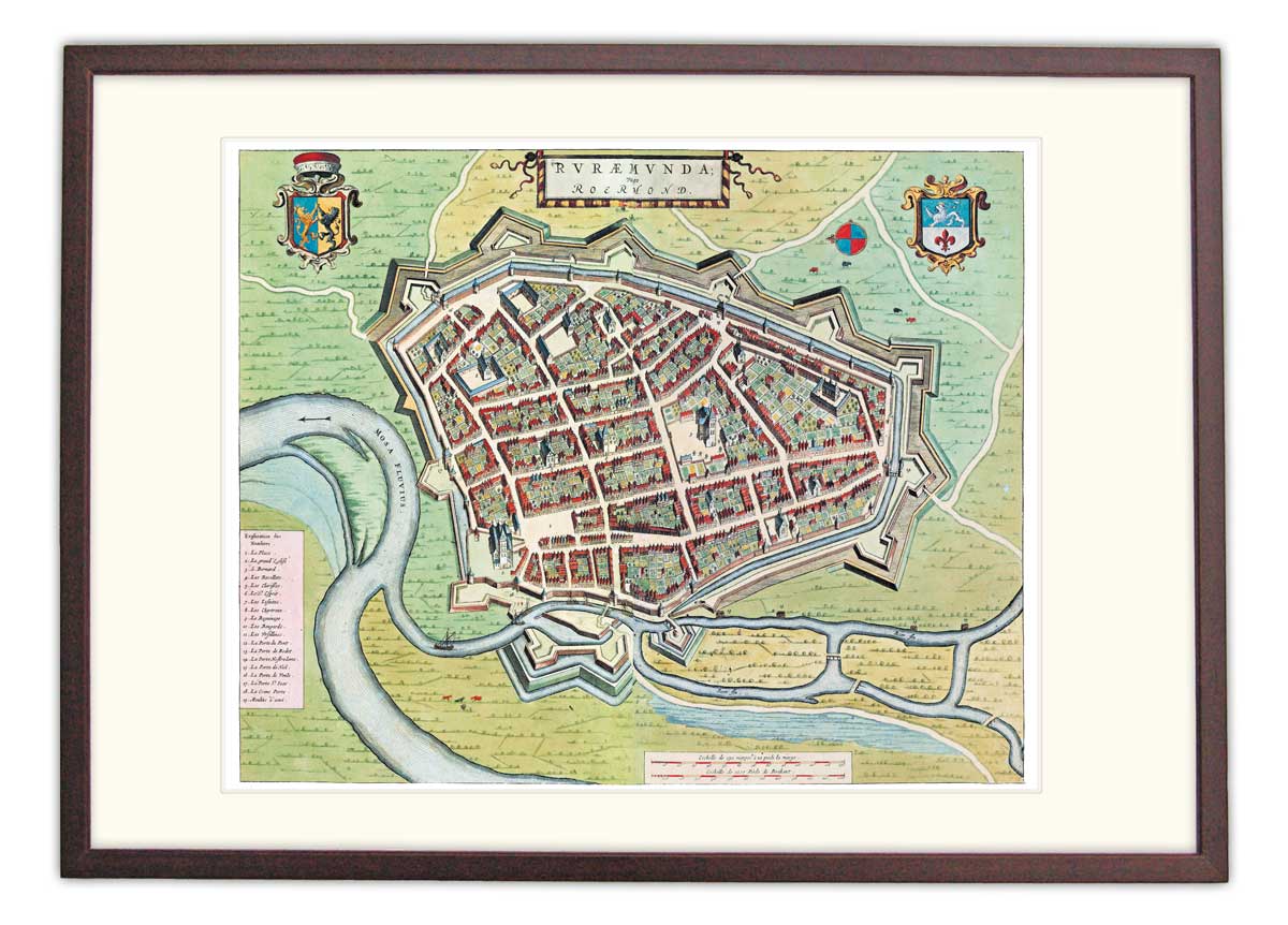 Oude kaart Roermond uit de Atlas De Wit