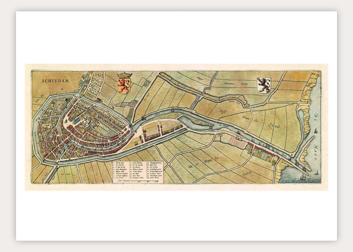 Schiedam - oude kaart Atlas De Wit