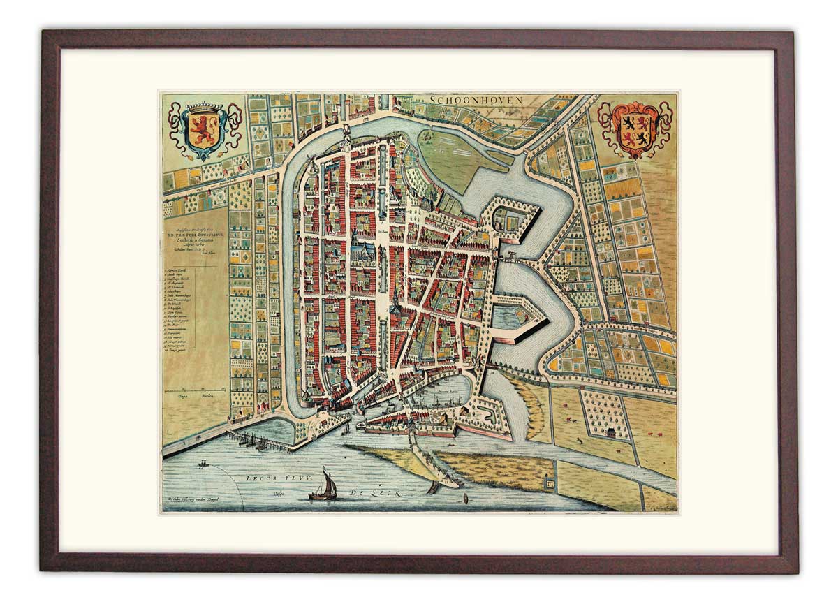 Schoonhoven - oude kaart Atlas De Wit