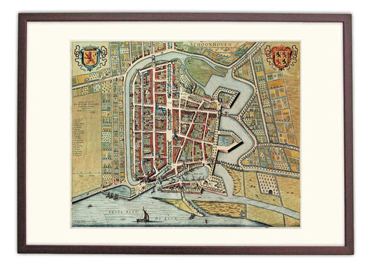 Schoonhoven - oude kaart Atlas De Wit