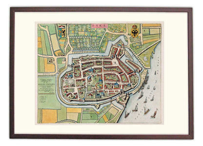 Oude kaart Tiel uit de Atlas De Wit