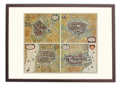 Woerden, Schoonhoven, Oudewater en Delfshaven - oude kaart Atlas De Wit